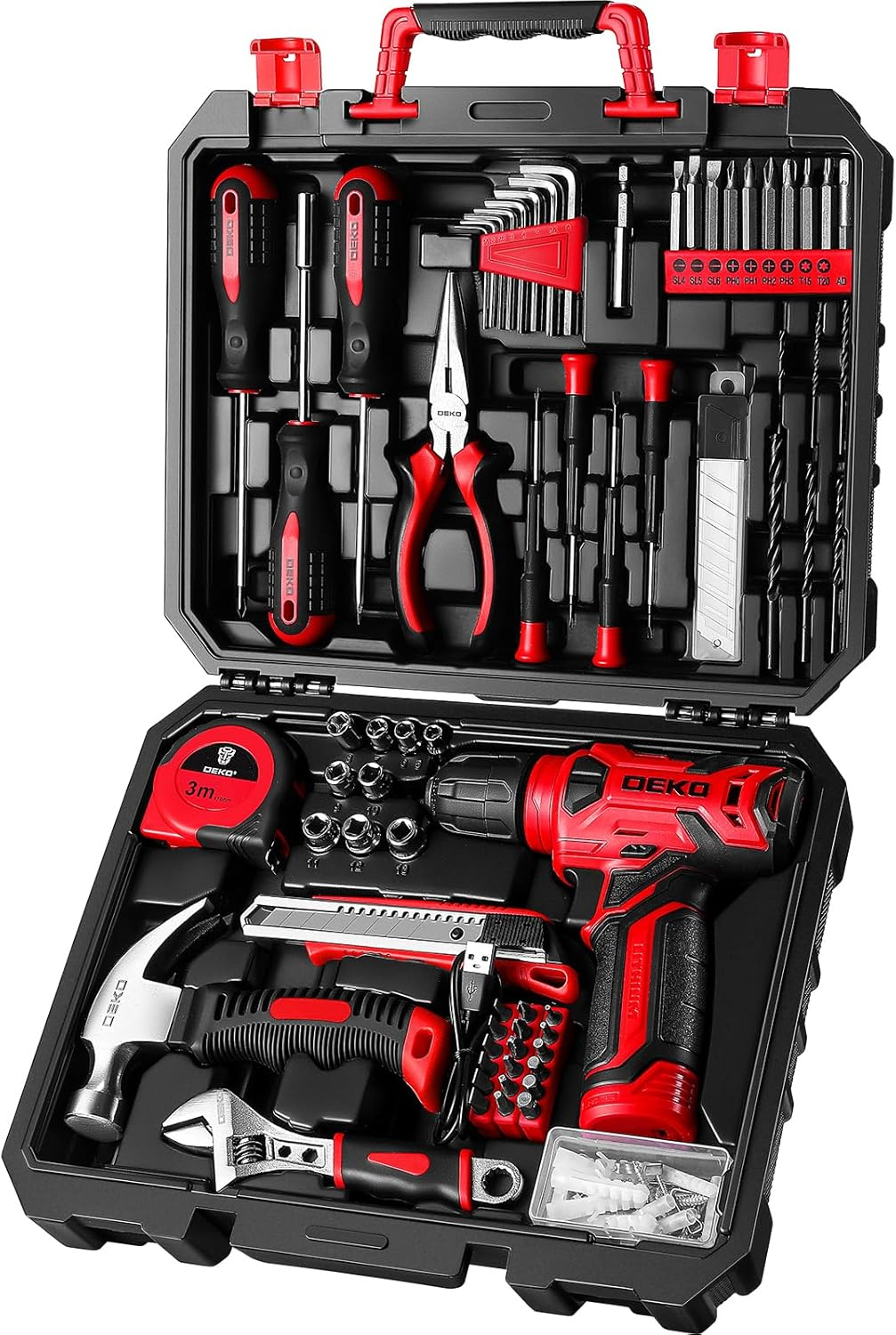 6982ad2c00faa9209eefbc1730b7b6bc83694c5d5865900d1d3c5.jpg Pink Style High Quality Homeowners Tool Set All in One Pack